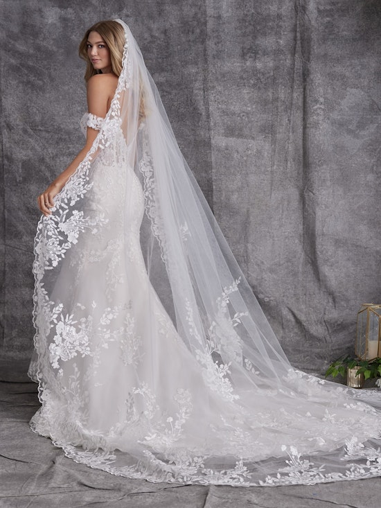 Maggie Sottero Harlem Lane. Garden-inspired lace wedding dress with floral motifs
